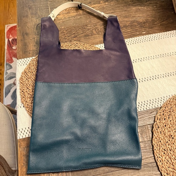 Jil Sander x Raf Simons FW2011 Bi-Color Leather Market Hobo Bag Rare - Picture 2 of 12